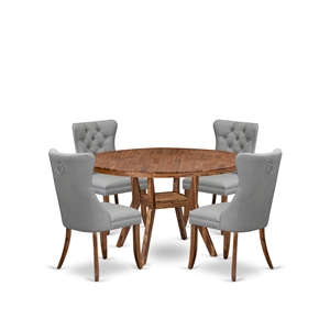 East West Furniture Irving 5-Piece Modern Dining Set in Walnut Finish
