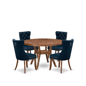 East West Furniture Irving 5-Piece Dining Table Set in Walnut Finish
