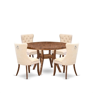 East West Furniture Irving 5-Piece Dining Room Set in Walnut Finish