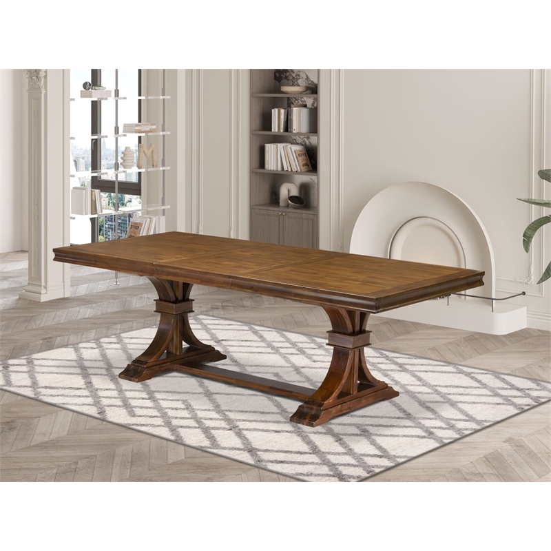 East West Furniture Laneville Modern Dining Table in Walnut Finish