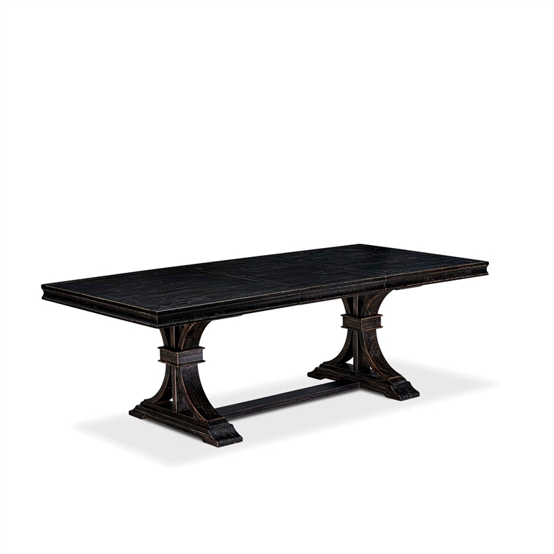 East West Furniture Laneville Mid-Century Dining Table in Black Finish
