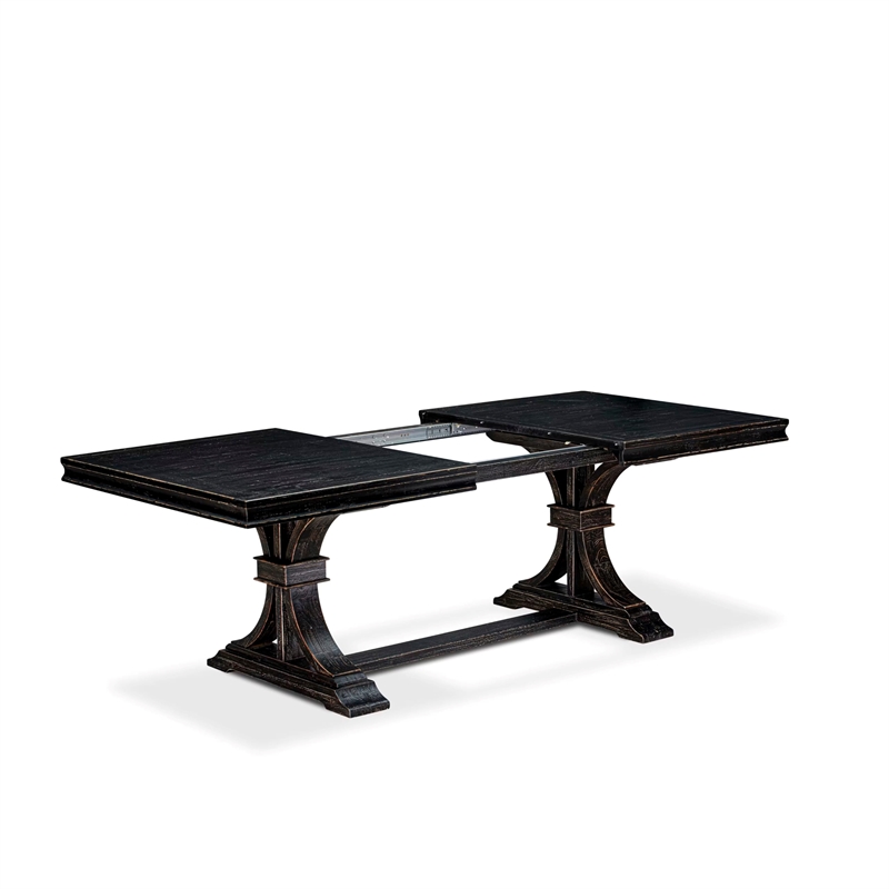 East West Furniture Laneville Mid-Century Dining Table in Black Finish