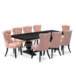 East West Furniture Laneville 9 Pieces Dining Table Set in Black Finish