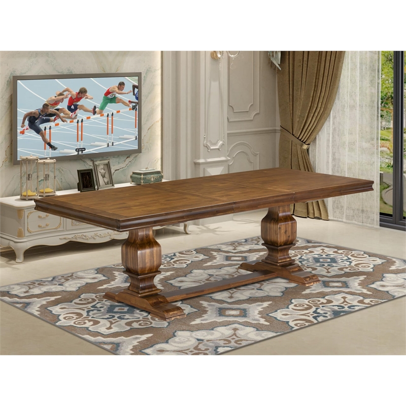 East West Furniture Laneville Dining Room Table in Walnut Finish