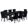 East West Furniture Northcliffe 9-Piece Kitchen Table Set in Black Finish