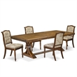 East West Furniture Northcliffe 5-Pc Extendable Modern Dining able Set in Walnut