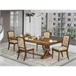 East West Furniture Northcliffe 5-Pc Extendable Modern Dining able Set in Walnut