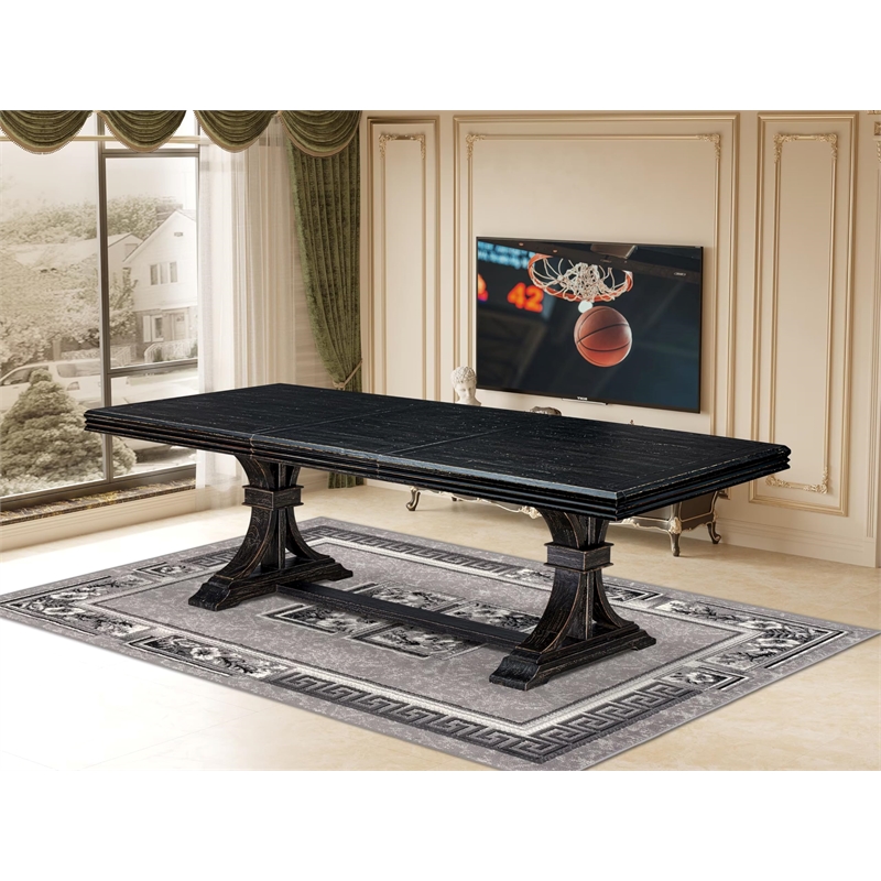 East West Furniture Northcliffe Dinner Table in Black Finish