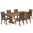 East West Furniture Northcliffe 7-Piece Kitchen Table Set in Walnut Finish