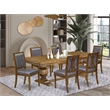 East West Furniture Northcliffe 7-Piece Kitchen Table Set in Walnut Finish
