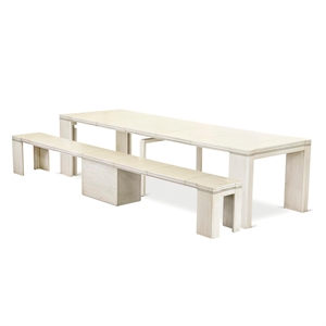 East West Furniture Xtenczar 2 Pieces Extendable Dining Set in White Finish