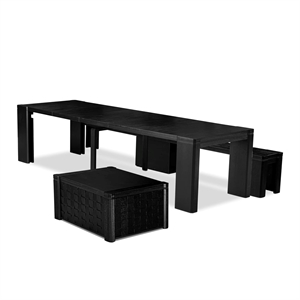 East West Furniture Xtenczar 2-Piece Kitchen Table Set in Black Finish