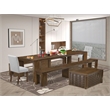 East West Furniture Xtenczar 6-Piece Extendable Dining Set in Walnut Finish