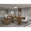 East West Furniture Xtenczar 6-Piece Extendable Dining Set in Walnut Finish