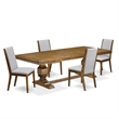 East West Furniture Northcliffe 5-Piece Extendable Dining Table Set in Walnut
