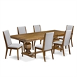 East West Furniture Northcliffe 7-Piece Extendable Dining Table Set in Walnut
