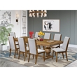 East West Furniture Northcliffe 9-Pc Extendable Kitchen Table Set in Walnut