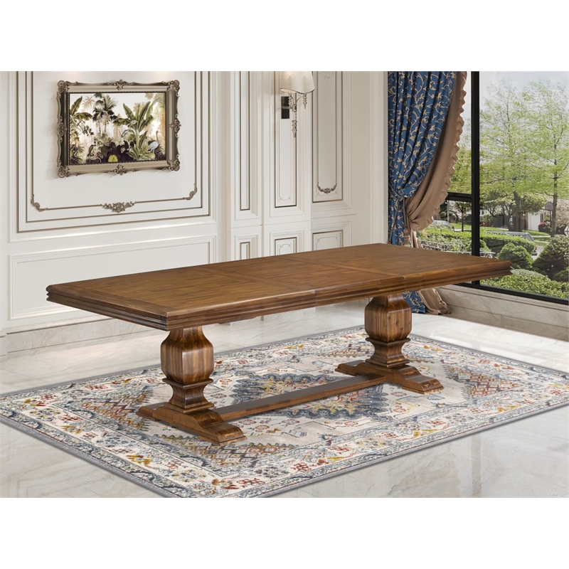 East West Furniture Northcliffe Modern Dining Table in Walnut Finish