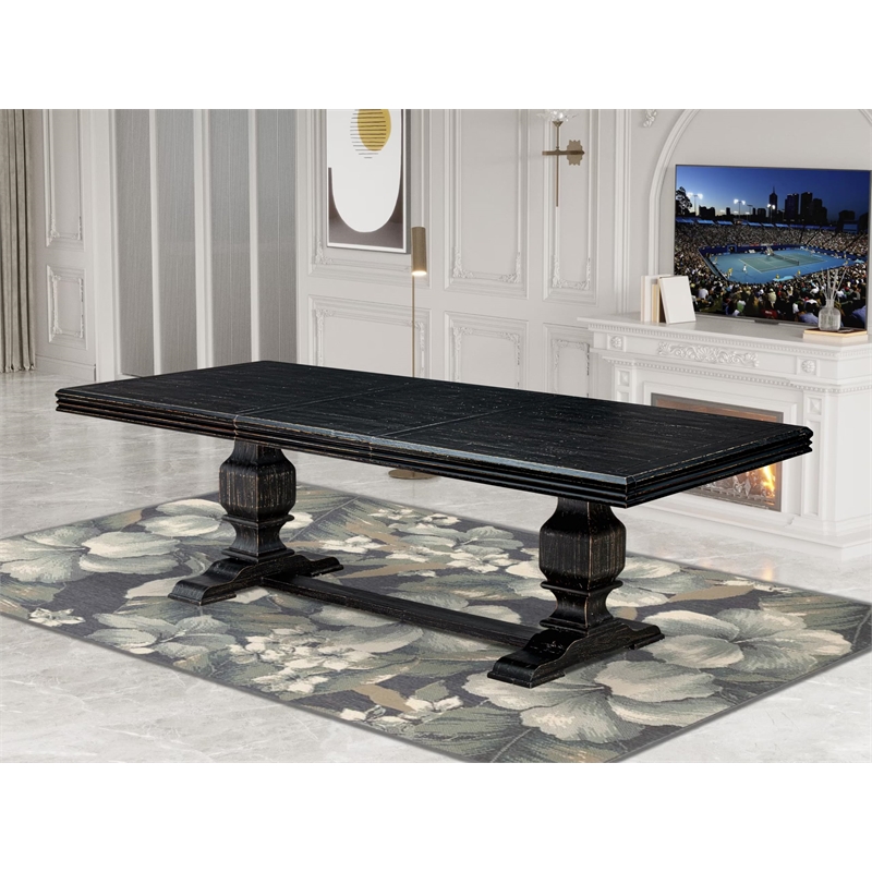 East West Furniture Northcliffe Kitchen Table in Black Finish