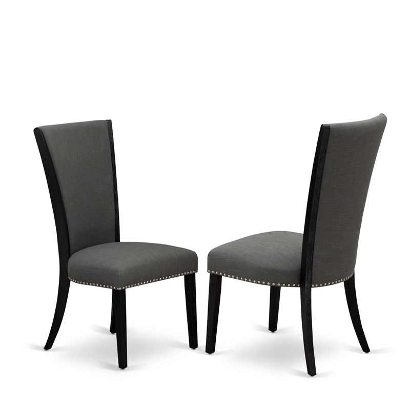 East West Furniture Xtenczar 5 -Piece Dining Room Table Set in Black Finish