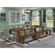 East West Furniture Xtenczar 9-Piece Extendable Dining Set in Walnut Finish