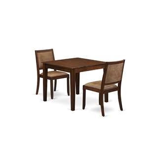 East West Furniture Oxford 3 Piece A Kitchen Table Set in Walnut Finish