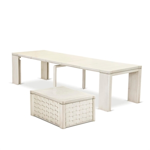 East West Furniture Xtenczar 2 Pieces Dining Set in White Finish
