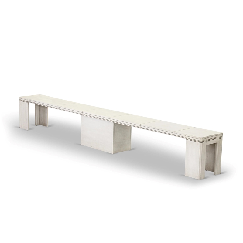 East West Furniture Xtenczar 4 Pieces Extendable Dining Set in White Finish