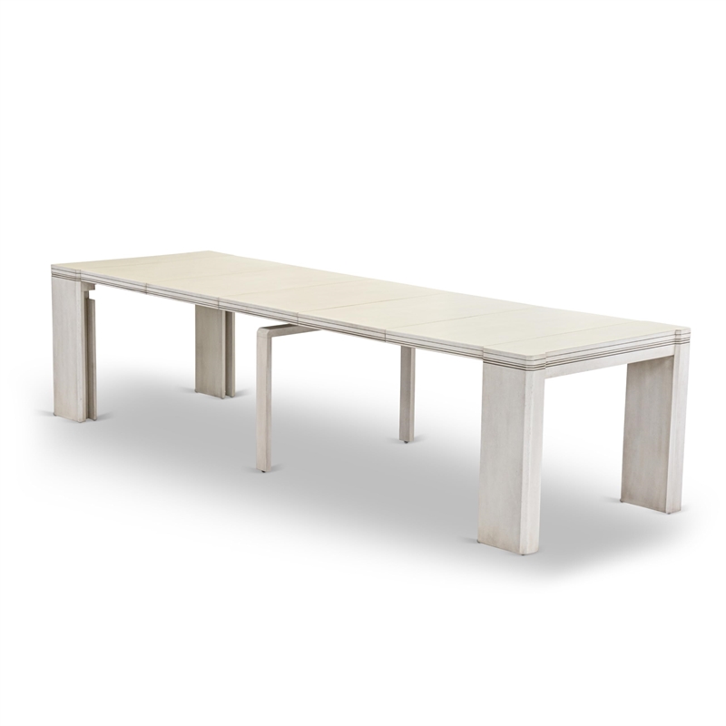 East West Furniture Xtenczar 5-Piece Extendable Dining Set in White Finish