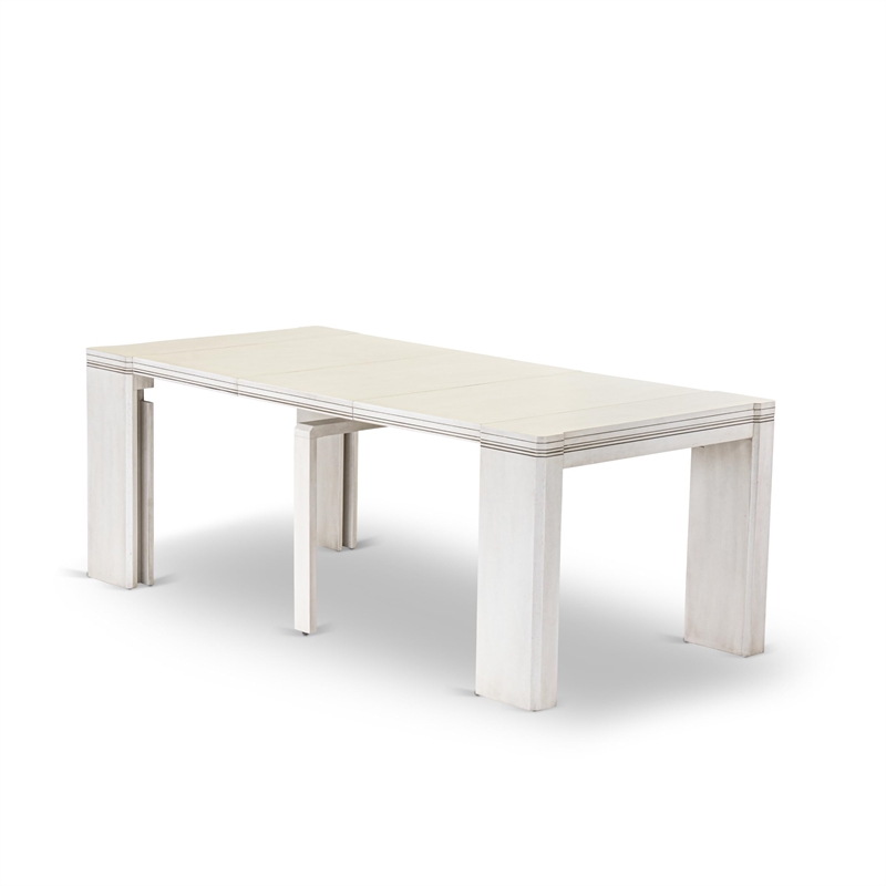 East West Furniture Xtenczar 5-Piece Extendable Dining Set in White Finish