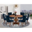 East West Furniture Irving 7-Piece Kitchen Table Set in Walnut Finish