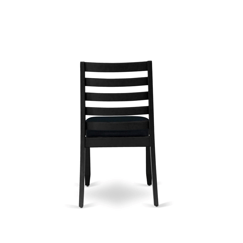East West Furniture Xtenczar Modern Dining Chairs in Black (Set of 2)