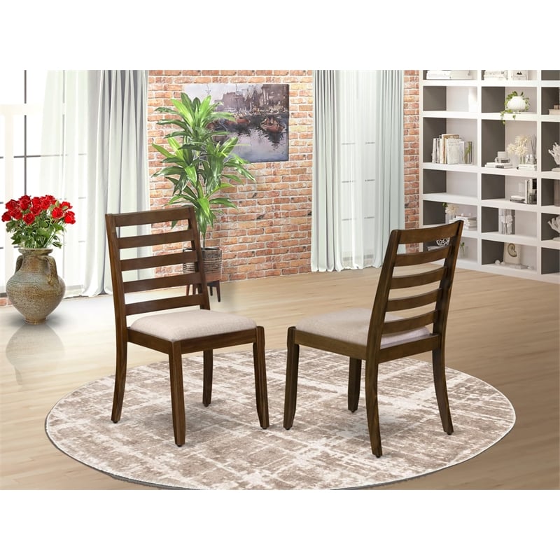 East West Furniture Xtenczar Modern Dining Chairs in Walnut (Set of 2)