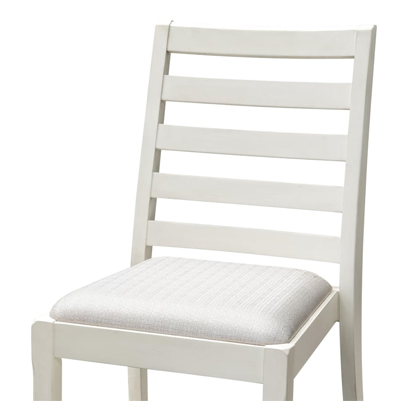 East West Furniture Xtenczar Modern Dining Chairs in White (Set of 2)