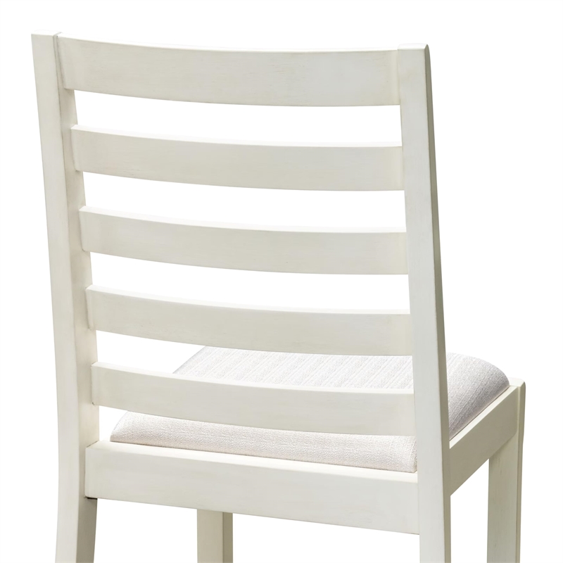 East West Furniture Xtenczar Modern Dining Chairs in White (Set of 2)