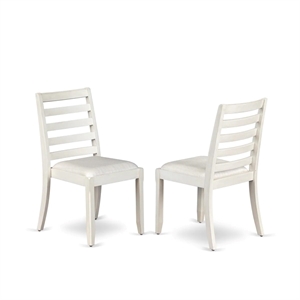 East West Furniture Xtenczar Modern Dining Chairs in White (Set of 2)