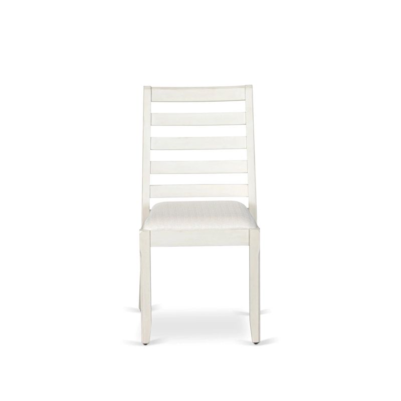 East West Furniture Xtenczar Modern Dining Chairs in White (Set of 2)