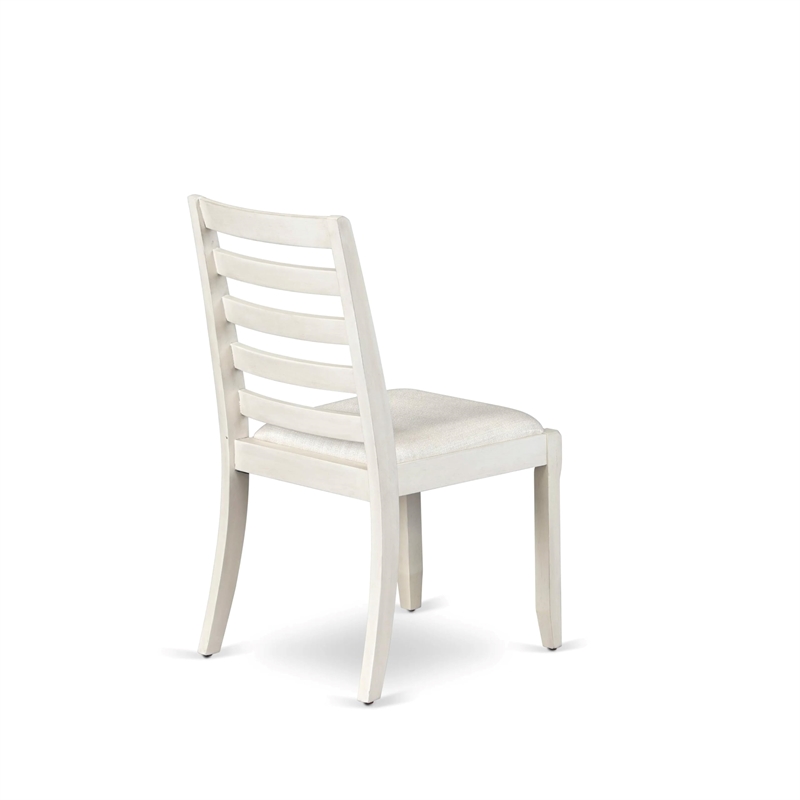 East West Furniture Xtenczar Modern Dining Chairs in White (Set of 2)