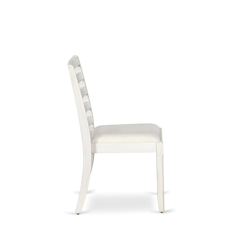 East West Furniture Xtenczar Modern Dining Chairs in White (Set of 2)