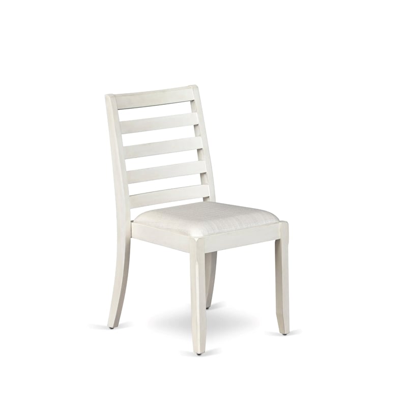 East West Furniture Xtenczar Modern Dining Chairs in White (Set of 2)