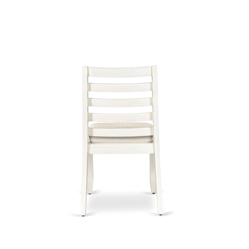 East West Furniture Xtenczar Modern Dining Chairs in White (Set of 2)