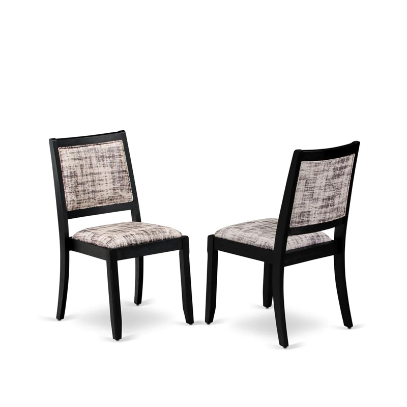 East West Furniture Xtenczar Modern Dining Chairs in Black (Set of 2)