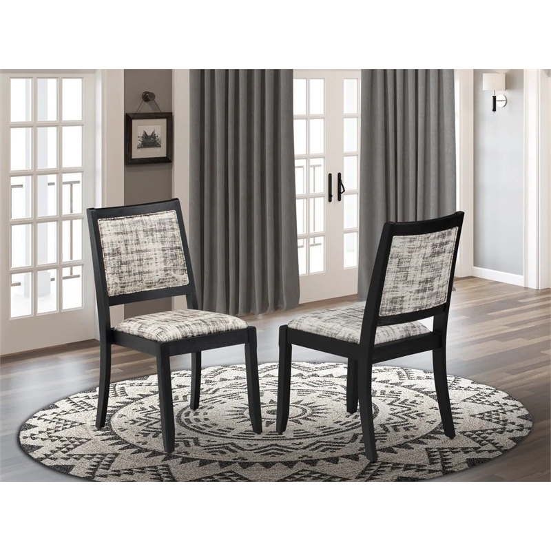 East West Furniture Xtenczar Modern Dining Chairs in Black (Set of 2)