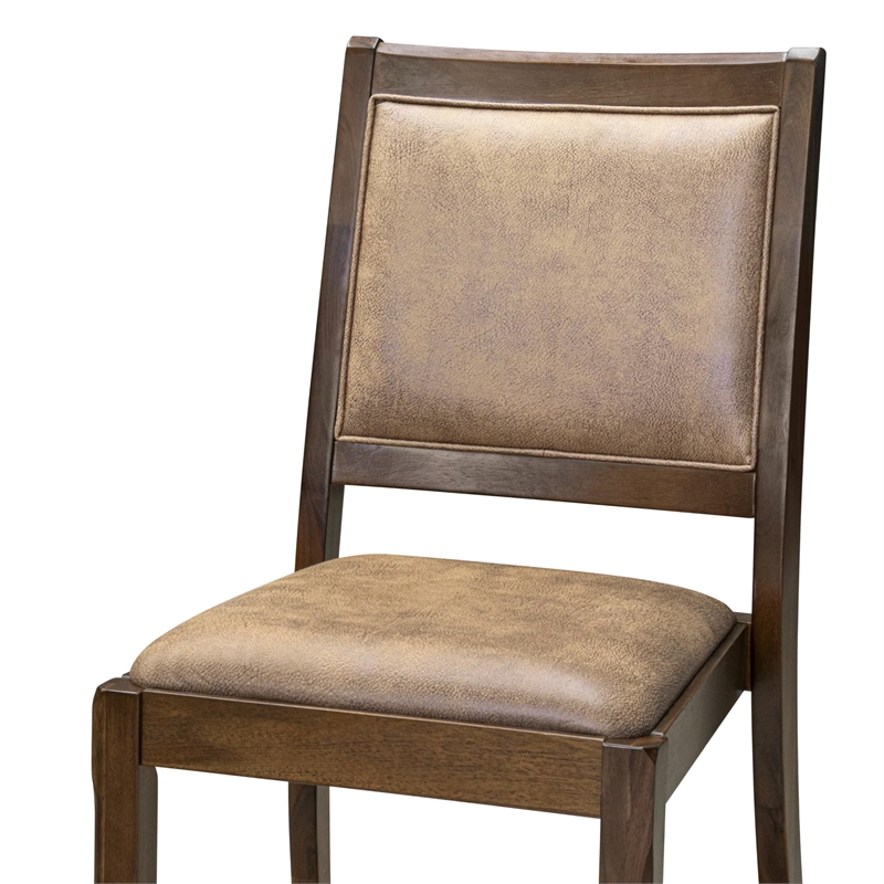 East West Furniture Xtenczar Modern Dining Chairs in Walnut (Set of 2)