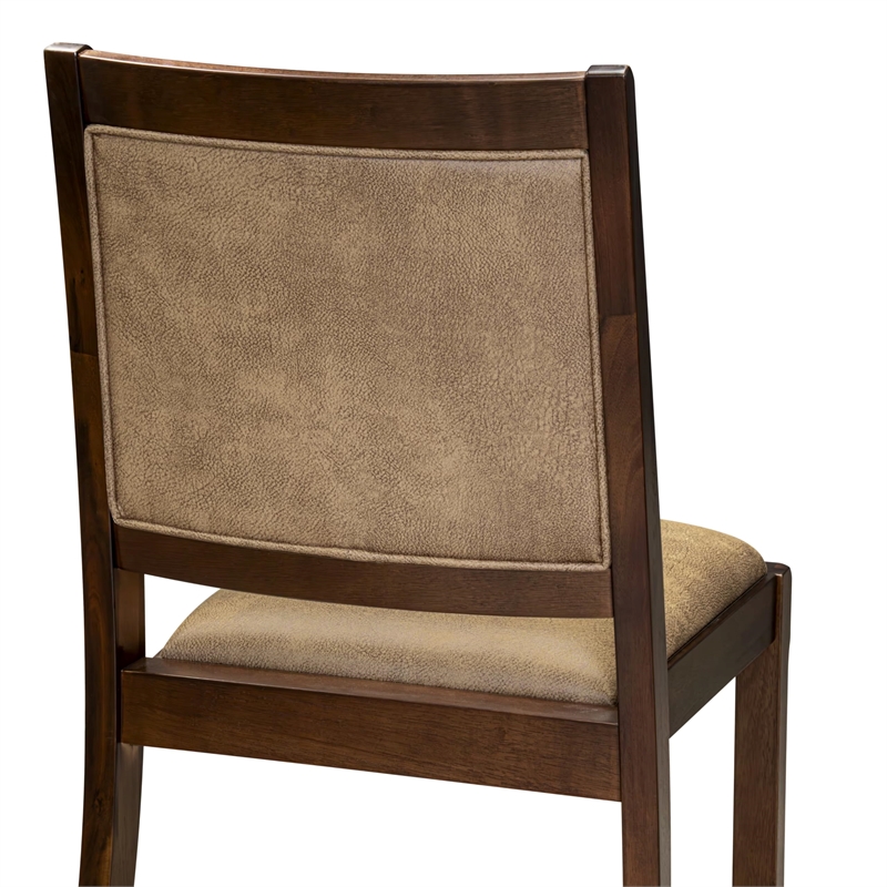 East West Furniture Xtenczar Modern Dining Chairs in Walnut (Set of 2)