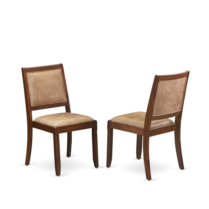 East West Furniture Xtenczar Modern Dining Chairs in Walnut (Set of 2)
