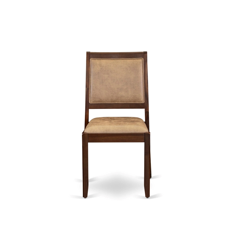 East West Furniture Xtenczar Modern Dining Chairs in Walnut (Set of 2)
