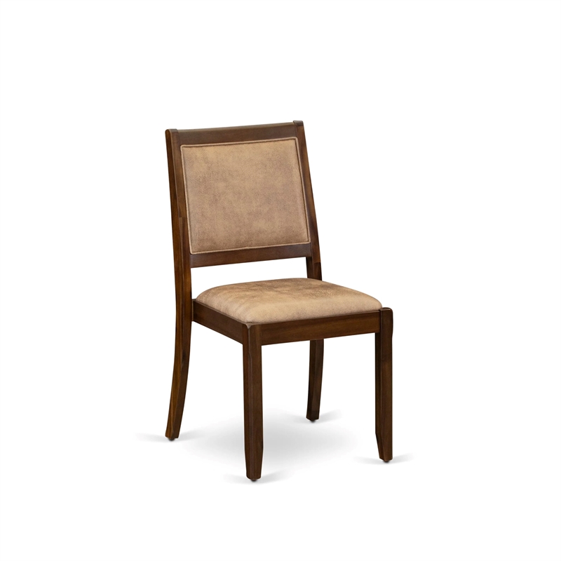 East West Furniture Xtenczar Modern Dining Chairs in Walnut (Set of 2)