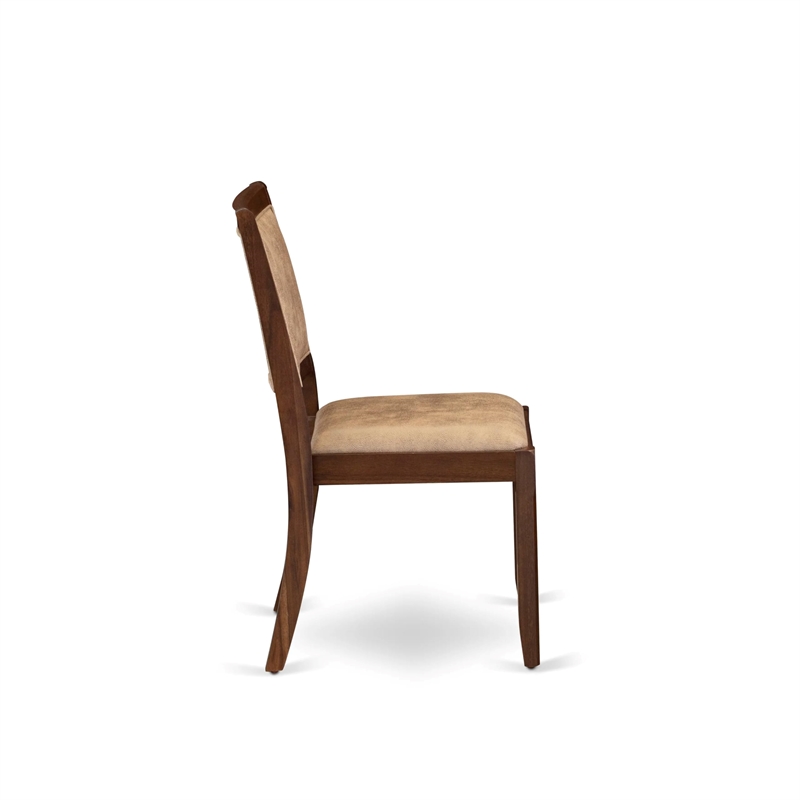 East West Furniture Xtenczar Modern Dining Chairs in Walnut (Set of 2)