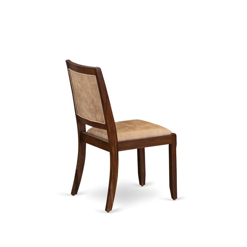 East West Furniture Xtenczar Modern Dining Chairs in Walnut (Set of 2)